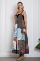 BlueVelvet Patched Ankle Length Wide Leg Jumpsuit in Charcoal