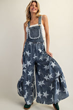 Load image into Gallery viewer, ee:some Mineral Washed Star Print Jumpsuit in Denim
