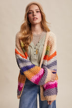 Load image into Gallery viewer, Listicle Rainbow Hand Crochet Cardigan in Cream Multi
