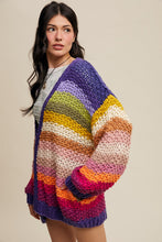 Load image into Gallery viewer, Listicle Rainbow Hand Crochet Cardigan in Rainbow Multi
