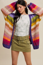 Load image into Gallery viewer, Listicle Rainbow Hand Crochet Cardigan in Rainbow Multi
