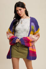Load image into Gallery viewer, Listicle Rainbow Hand Crochet Cardigan in Rainbow Multi
