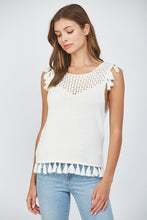 Load image into Gallery viewer, FATE Tassel Detailed Knit Sweater in White
