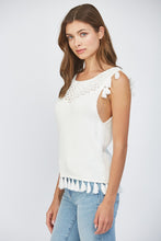 Load image into Gallery viewer, FATE Tassel Detailed Knit Sweater in White
