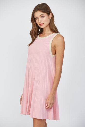 FATE Lightweight Knit Sweater Midi Dress in Pink