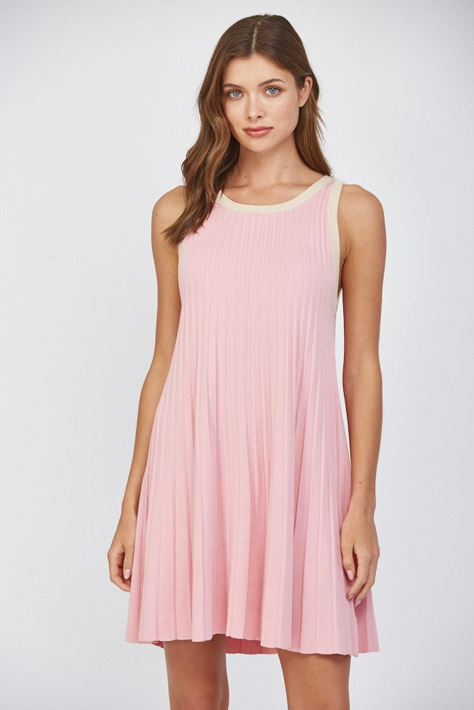 FATE Lightweight Knit Sweater Midi Dress in Pink