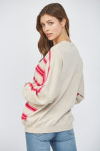Load image into Gallery viewer, FATE Lightweight Knit American Flag Motif Sweater in Taupe
