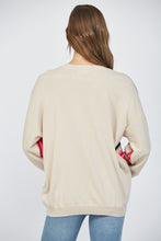 Load image into Gallery viewer, FATE Lightweight Knit American Flag Motif Sweater in Taupe
