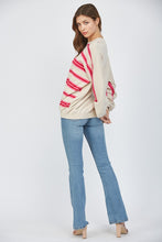 Load image into Gallery viewer, FATE Lightweight Knit American Flag Motif Sweater in Taupe
