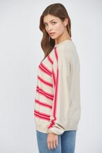 Load image into Gallery viewer, FATE Lightweight Knit American Flag Motif Sweater in Taupe
