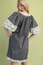 Load image into Gallery viewer, GiGio Contrasting Floral Print Mini Dress in Ash Mix
