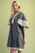Load image into Gallery viewer, GiGio Contrasting Floral Print Mini Dress in Ash Mix
