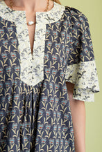 Load image into Gallery viewer, GiGio Contrasting Floral Print Mini Dress in Ash Mix
