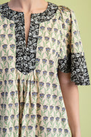 GiGio Contrasting Floral Print Mini Dress in Cream Mix