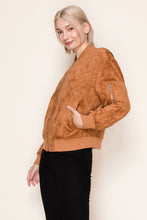 Load image into Gallery viewer, White Birch Soft Knit Bomber Jacket in Rust
