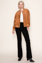 Load image into Gallery viewer, White Birch Soft Knit Bomber Jacket in Rust
