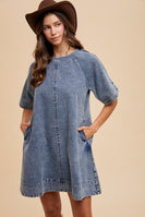 AnnieWear Denim Mini Dress in Medium Denim