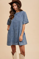 AnnieWear Denim Mini Dress in Medium Denim