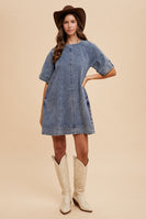 AnnieWear Denim Mini Dress in Medium Denim