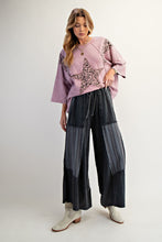 Load image into Gallery viewer, Easel Terry Knit Top with Leopard Print and Star Patched Front in Mauve
