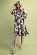 Load image into Gallery viewer, GiGio Contrasting Mixed Print Mini Dress in Black
