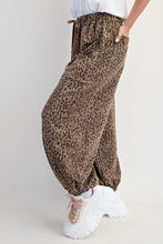 Load image into Gallery viewer, Easel Leopard Print Terry Knit Joggers in Mocha
