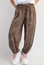 Load image into Gallery viewer, Easel Leopard Print Terry Knit Joggers in Mocha
