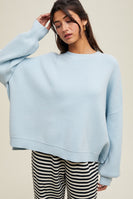 Wishlist Solid Color Knit Sweater in Baby Blue