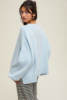 Wishlist Solid Color Knit Sweater in Baby Blue