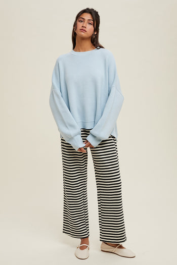 Wishlist Solid Color Knit Sweater in Baby Blue
