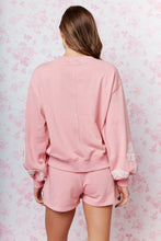 Load image into Gallery viewer, RARERAW Terry Knit Sweatshirt and Skort Set with Lace Bow Details in Pink
