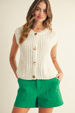 Load image into Gallery viewer, Jodifl Solid Color Knit Sweater Vest in Off White
