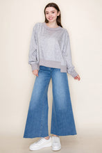 Load image into Gallery viewer, White Birch Terry Knit Leopard Print Top in Grey
