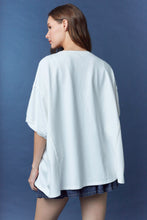 Load image into Gallery viewer, Peach Love OVERSIZED Floral Patched TOUCH DOWN Top in Off White
