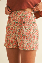 Load image into Gallery viewer, AnnieWear Rose Print Corduroy Shorts in Rose Pink
