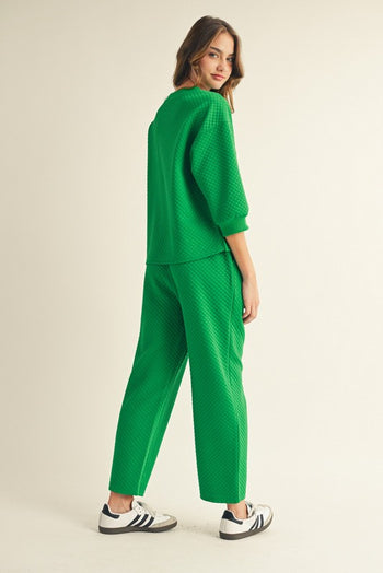 Jodifl Embossed Textured Loungewear Set in Kelly Green