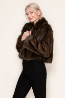 White Birch Faux Fur Jacket in Brown