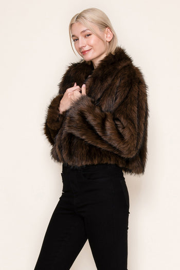 White Birch Faux Fur Jacket in Brown