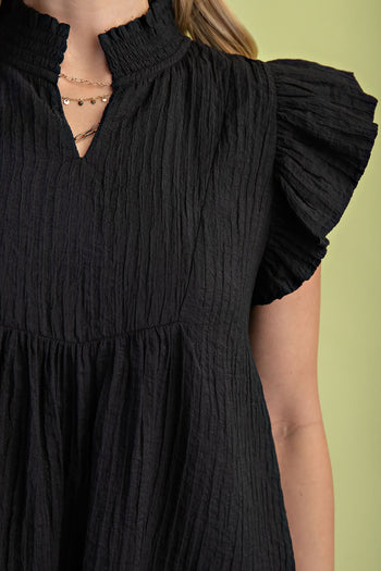 GiGio Lightly Textured Top in Black