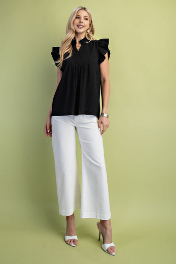GiGio Lightly Textured Top in Black