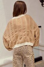 Load image into Gallery viewer, LovLov Knit Cardigan with Bow Front Details in Mocha Mousse/Oatmeal

