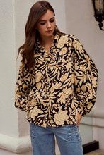 Load image into Gallery viewer, LovLov Ethnic Floral Print Woven Top in Black
