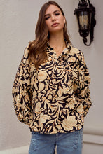 Load image into Gallery viewer, LovLov Ethnic Floral Print Woven Top in Black
