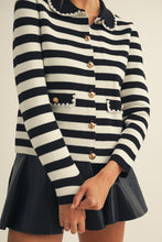 Load image into Gallery viewer, LovLov Luxe Antique Button Classic Cardigan in Lily White &amp; Black
