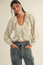 Load image into Gallery viewer, LovLov Luxe Floral Lace Top in Floral Mix Oatmeal
