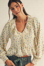 Load image into Gallery viewer, LovLov Luxe Floral Lace Top in Floral Mix Oatmeal
