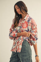 LovLov Royal Relaxed Feather Floral Print Top in Floral Mix