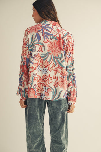 LovLov Royal Relaxed Feather Floral Print Top in Floral Mix