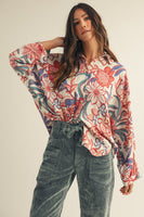 LovLov Royal Relaxed Feather Floral Print Top in Floral Mix
