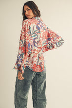 Load image into Gallery viewer, LovLov Royal Relaxed Feather Floral Print Top in Floral Mix
